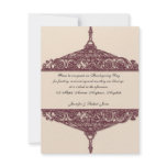 Victorian Medallion in Espresso and Wine on Ecru Invitations