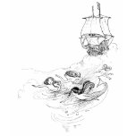 Victorian Mermaids and Ship t-shirts