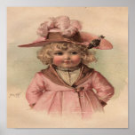 Victorian Mischief Girl Matty W/Bird Art Print