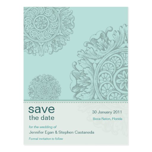 Victorian Ornamental Save the Date Postcard
