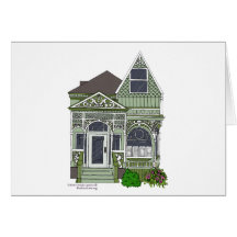 Victorian "Painted Lady" - green Cards