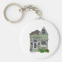Victorian "Painted Lady" - green Keychain
