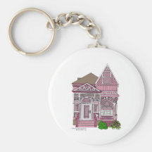 Victorian "Painted Lady" - pink Key Chain