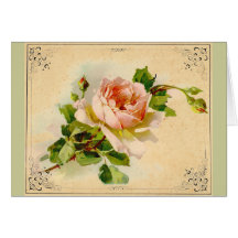 Victorian Pink Rose Cards