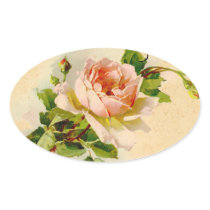 Victorian Pink Rose Sticker Tag