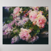 Victorian Roses and Lilacs Poster