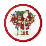 Victorian Santa and Donkey Refrigerator Magnet