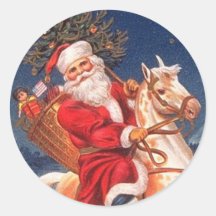 Victorian Santa Christmas Stickers