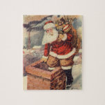 Victorian Santa Claus Climbing Down the Chimney puzzles