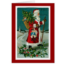 Victorian Santa with Tree Cards