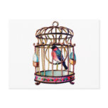 Victorian Scrap Die cut Bird Cage postcards