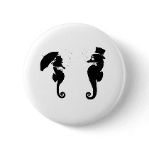 Victorian Seahorses Button