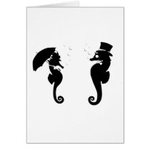Victorian Seahorses Greeting Card