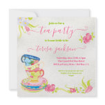 Victorian Stacked Tea Cups Tea Party Invitation