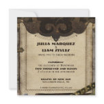 Victorian Steampunk Leather Wedding Invitation