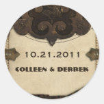 Victorian Steampunk Wedding Announcement Stickers