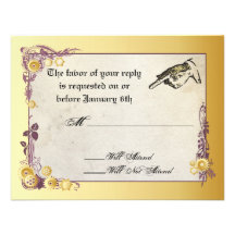Victorian Steampunk Wedding RSVP Card Announcement