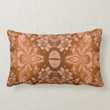 Victorian Tangerine Floral Pattern MoJo Pillow