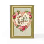 Victorian Valentine with Heart Shaped Wreath cards