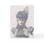 Victorian Valentine - Woman With Lilac Hat Greeting Cards