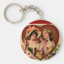 Victorian Valentines Couple Key Chains