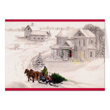 Victorian Village Christmas Card