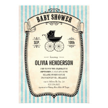 Victorian Vintage Boy Baby Shower Invitations