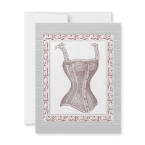 Victorian Vintage Diva's Corset Bachelorette Party Custom Invite