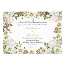 victorian vintage roses wedding  Invitations