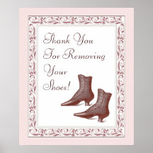 Victorian Vintage Style Please Remove Your Shoes Print