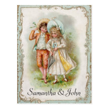 Victorian Wedding Save the Date Postcard