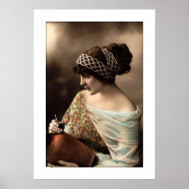 victorian woman hair up in beads