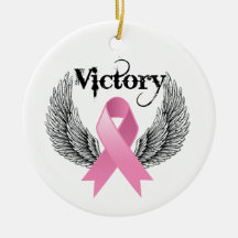 Victory Wings Breast Cancer Christmas Ornament