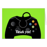 Video Game Birthday Thank you Card (Neon Green)