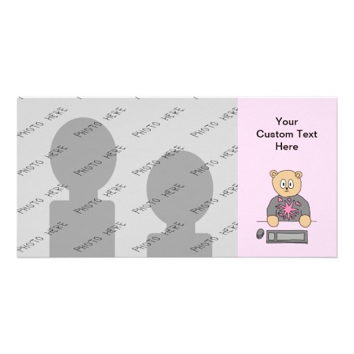 Video Game Player Bear. Photo Cards