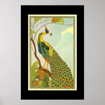 Viennese Art Nouveau Peacock Poster