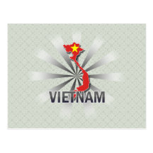 Vietnam Flag Map 2.0 Postcard
