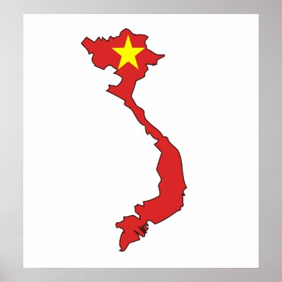 Vietnam Flag Map full size