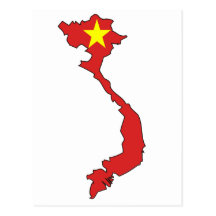 Vietnam flag map post card