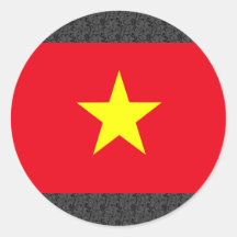 Vietnam Flag Round Stickers