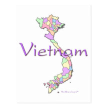 Vietnam Map Postcard