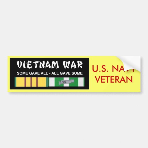 VIETNAM SERVICE RIBBONS - NAVY VET BUMPER STICKER