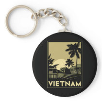 vietnam southeast asia art deco retro travel keychain
