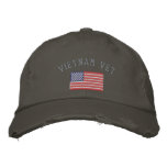 Vietnam Vet with American Flag embroidered hats