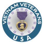 Vietnam Veterans of the USA Purple Heart stickers