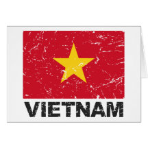 Vietnam Vintage Flag Greeting Card