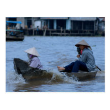Vietnamese River Boat Post Card
