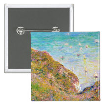 View from the Cliff at Pourville, Bright Weather Pinback Button