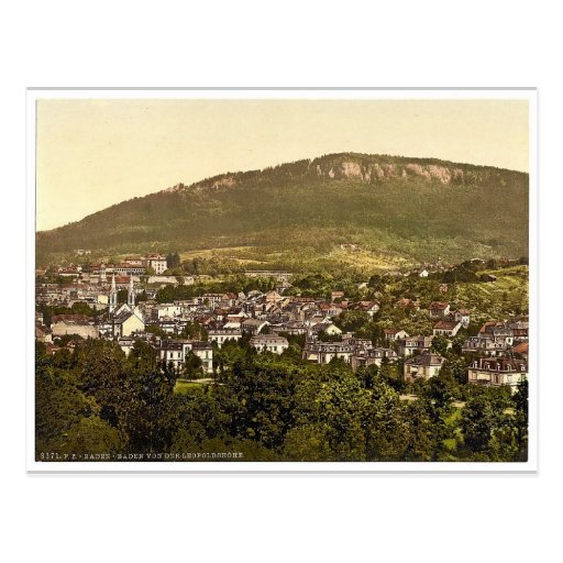 View from the Leopoldshoehe, Baden-Baden, Baden, G Post Card