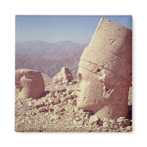 View of a colossal head and an eagle fridge magnets